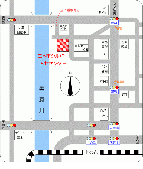 センターまでの地図