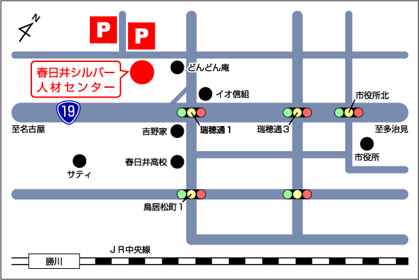 春日井市シルバー人材センターの地図