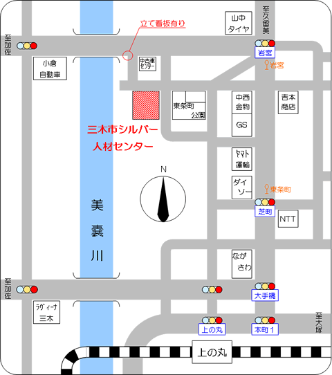 センターまでの地図